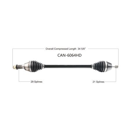 Wide Open Heavy Duty CV Axle for CAN AM HD FRONT LEFT X3 XRS TURBO R 18 CAN-6064HD